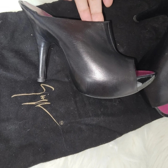 GIUSEPPE Zanotti Design black Mules heels sz 37.5 - Picture 2 of 10